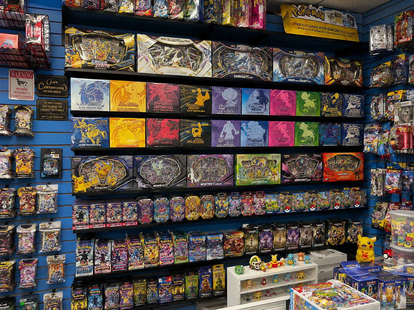 Our Pokémon sealed product wall